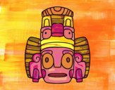 Desenho Máscara mexicana dos rituais  pintado por ceciliaz