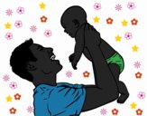 Desenho Pai e bebê pintado por m28castro