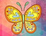 Desenho Mandala borboleta pintado por dandas