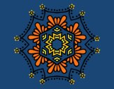 Desenho Mandala flor simétrico pintado por ceciliaz