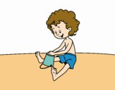 Desenho Criança brincando na areia pintado por Jujuli