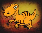 Desenho Dinossauro velociraptor pintado por salomao
