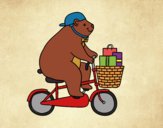 Desenho Urso ciclista pintado por Craudia