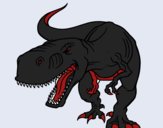 Desenho Tiranossaurus Rex aborrecido pintado por uates
