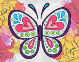 Desenho Mandala borboleta pintado por lohmann