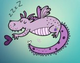 Desenho Dragão infantil dormindo pintado por Natani