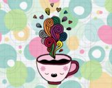 Desenho Xícara de café kawaii pintado por Natani
