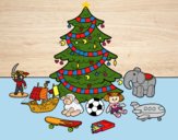 Desenho Árvore de Natal e brinquedos pintado por ThaySilvaa