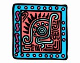 Desenho Símbolo Maia pintado por xuca