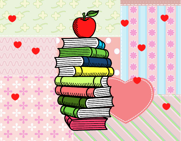 Livros e maçã