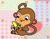 Macaco com banana