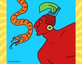 Desenho Serpente e guerreiro pintado por mcastrode