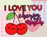 Desenho I love you cherry much pintado por Natani