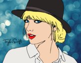 Desenho Taylor Swift com chapéu pintado por Craudia