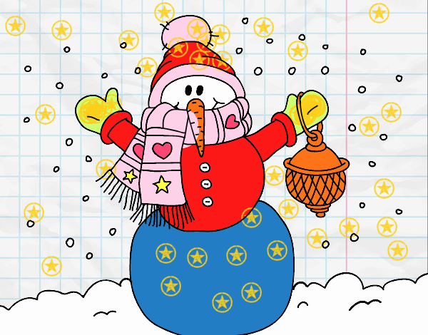 A neve do Natal do boneco de neve