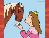 Desenho Princesa e cavalo pintado por Craudia