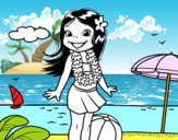 Garota na praia