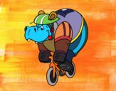 Hipopótamo ciclista