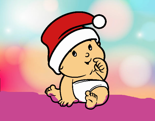 Desenho de Bebê com chapéu de Papai Noel pintado e colorido por Usuário não  registrado o dia 17 de Setembro do 2020