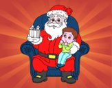 Papai Noel e da criança do Natal