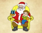 Papai Noel e da criança do Natal