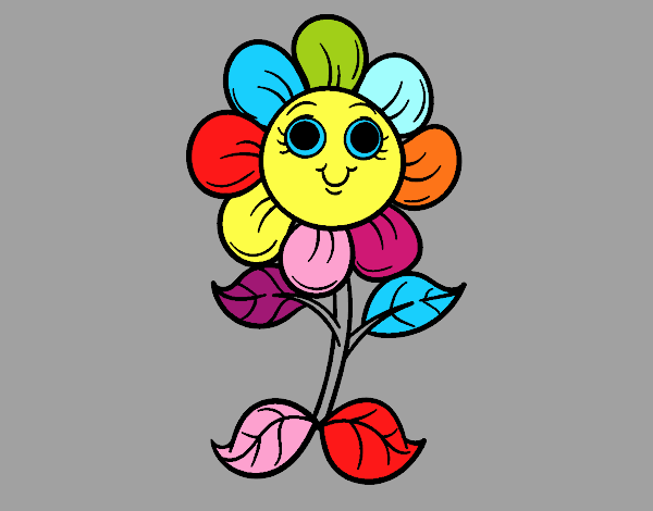 Desenho de flor colorida pintado e colorido por Usuário não registrado o  dia 11 de Março do 2021