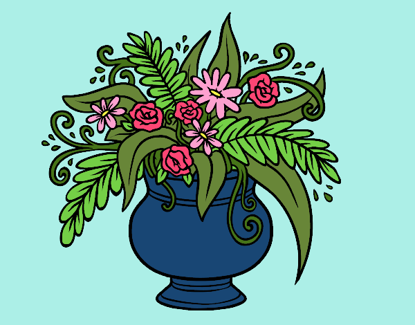Um vaso com flores