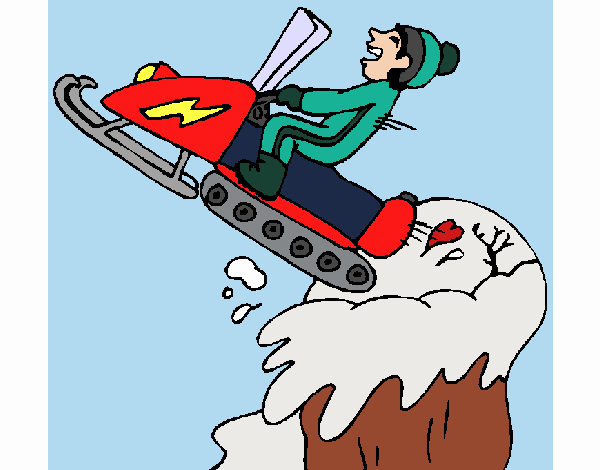 Salto com moto de neve