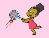 Menina jogando o tênis