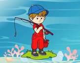criança pescador