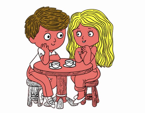Crianças bebendo café
