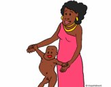 Mãe e filho da Guiné