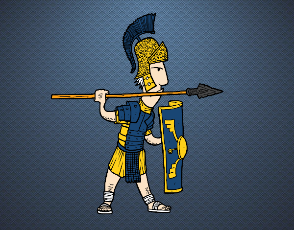 Soldado romano em defesa