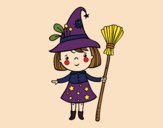 Menina bruxa do Halloween