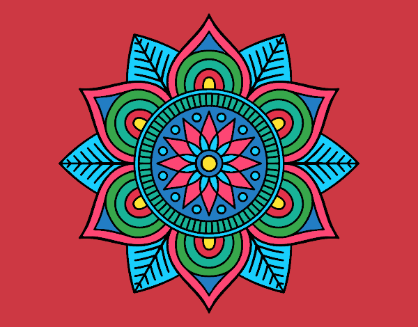 Desenho de Mandala da flor da estrela pintado e colorido por Usuário não  registrado o dia 08 de Dezembro do 2022