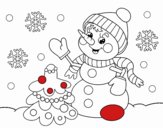 Boneco de neve do cartão de Natal