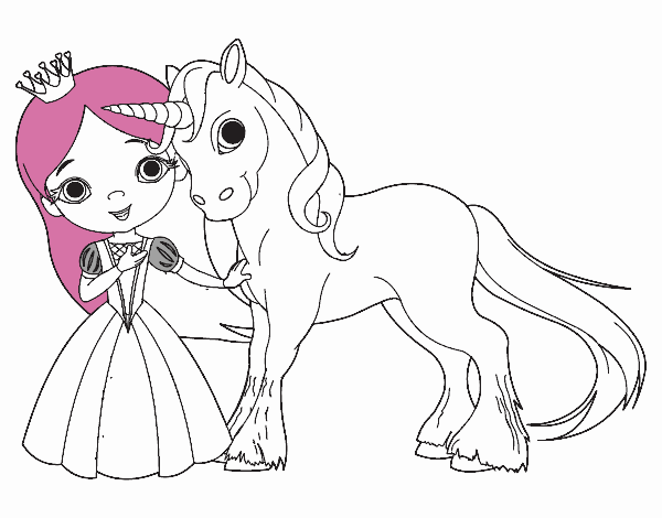 Desenho de Princesa e unicórnio pintado e colorido por Usuário não  registrado o dia 28 de Maio do 2023