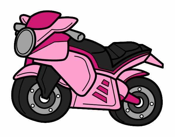 Desenho de Moto esportiva pintado e colorido por Mentinha o dia 05