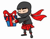 Ninja com um presente