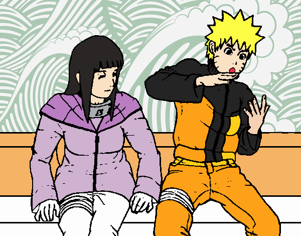 Desenho de Hinata e Naruto para Colorir - Colorir.com
