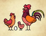 Família de galinha
