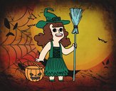 Disfarce de bruxa do Halloween