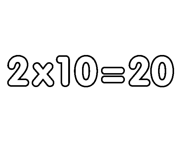 Desenho de Tabuada de Multiplicação do 2 para Colorir - Colorir.com