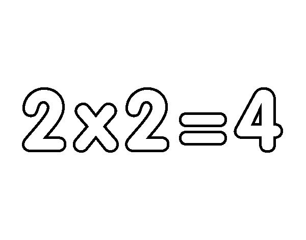 Desenho de Tabuada de Multiplicação do 2 para Colorir - Colorir.com