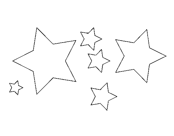 Desenho de 6 estrela para Colorir
