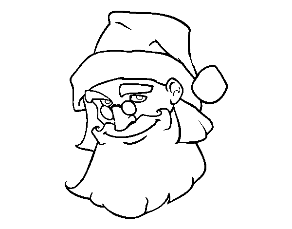 Desenho de A cara do Pai Natal para Colorir