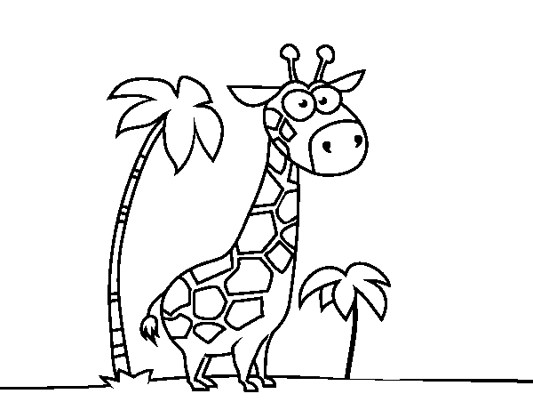 Desenho de A girafa africana para Colorir
