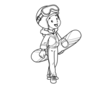 Desenho de A menina Snowboard para colorear