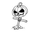Dibujo de Abóbora de Halloween na Cruz