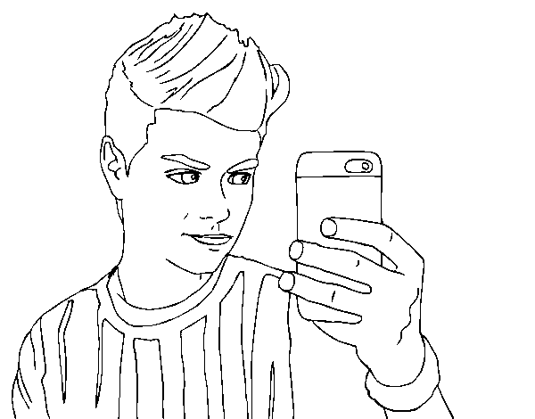 Desenho de Abraham Mateo selfie para Colorir